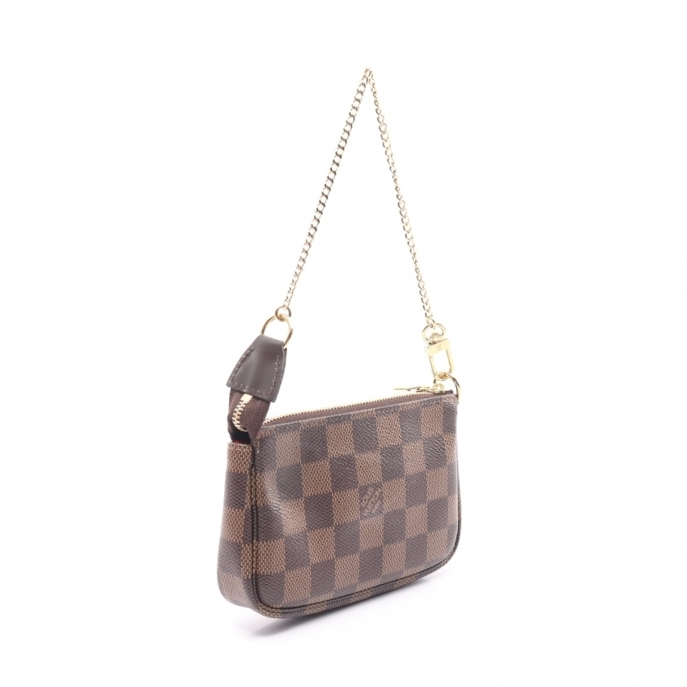 Louis Vuitton Mini Pochette Accessoire Damier Ebene Chain Brown